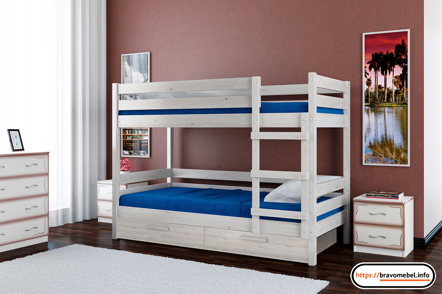 Детская 2-х ярусная кровать 